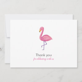 Invitación Flamingo Rosado Moderno Baby Shower Gracias