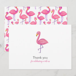 Invitación Flamingo Rosado Moderno Baby Shower Gracias