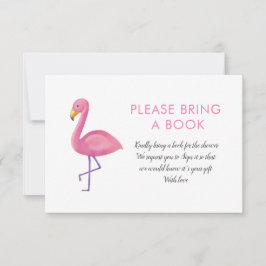 Invitación Flamingo Rosado Moderno Baby Shower Trae Un Libro