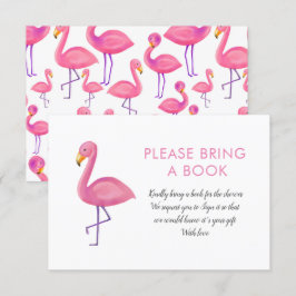 Invitación Flamingo Rosado Moderno Baby Shower Trae Un Libro