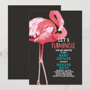 Invitación Flamingo suave tropical Flamingo Flamingle Baby Sh