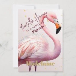 Invitación Flamingo Tema Oro rosa Cumpleaños