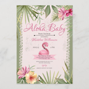Invitación Flamingo Tropical Baby Shower