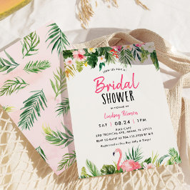 Invitación Flamingo Tropical Beach Bridal Shower
