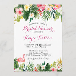 Invitación Flamingo Tropical Bridal Shower INvitation
