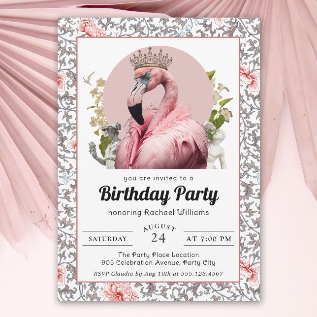 Invitación Flamingo tropical con fiesta de cumpleaños de la C (Subido por el creador)