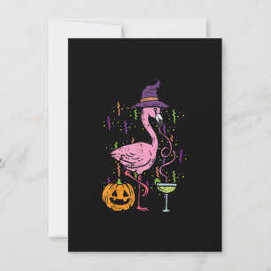 Invitación Flamingo Witch Happy Halloween Funny Costube Bird