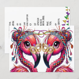 Invitación Flamingos preciosos
