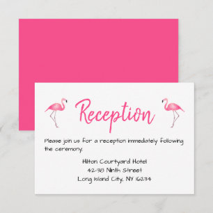 Invitación Flamingos rosados recepción de boda Trópico Verano