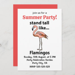 Invitación Flamingos Se Mantienen Altos Como Flamingos Flamin