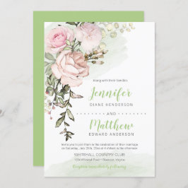 Invitación Flamorosa caída de Rubor en un Boda verde