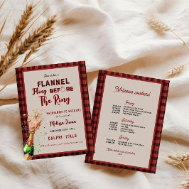 Invitación Flannel & fizz invierno bachillerato rojo y negro