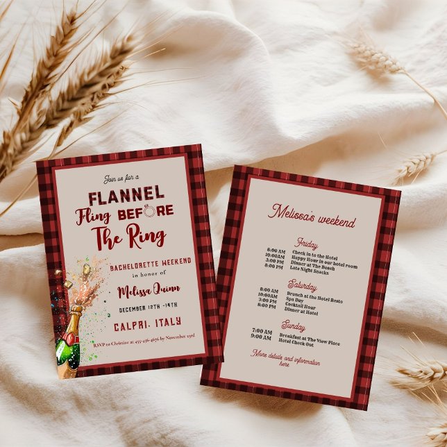 Invitación Flannel & fizz invierno bachillerato rojo y negro (Subido por el creador)