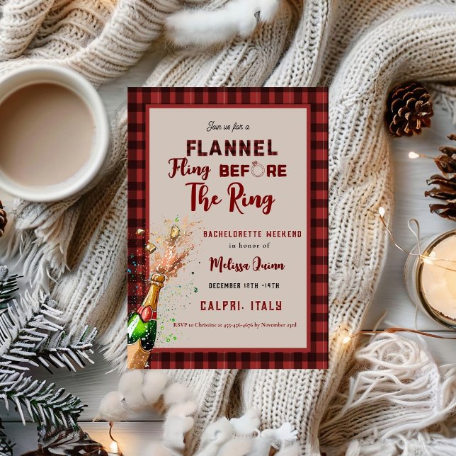 Invitación Flannel & fizz invierno bachillerato rojo y negro (Subido por el creador)