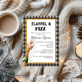 Invitación Flannel & fizz invierno Ducha de novia en blanco y