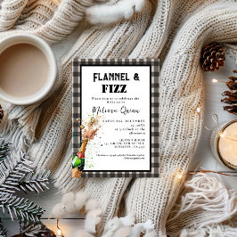 Invitación Flannel & fizz invierno Ducha de novia en blanco y