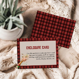 Invitación Flannel & fizz invierno negro rojo plaid Gabinete