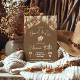 Invitación Flannel & Fizz, Plaid, Champán Bridal Shower