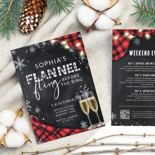 Invitación Flannel Fling Fall Bachelorette Party Weekend (Subido por el creador)