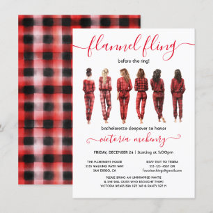 Invitación Flannel vuela antes de la fiesta de la bachillerat