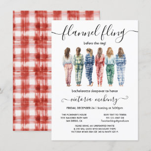 Invitación Flannel vuela antes de la fiesta de la bachillerat