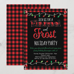 Invitación Flannel y Fiesta de Navidades de la placa negra he