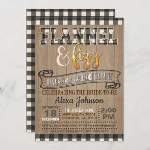 Invitación Flannel y Fizz Bachelorette Party - Blanco