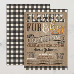 Invitación Flannel y Fizz Bridal Shower - Blanco