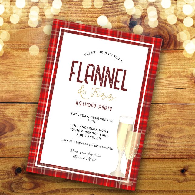 Invitación Flannel y Fizz Navidades Fiesta (Subido por el creador)