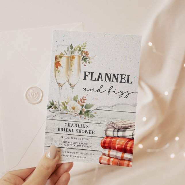 Invitación Flannel y Fizz Rustic Fall Bridal Shower (Subido por el creador)