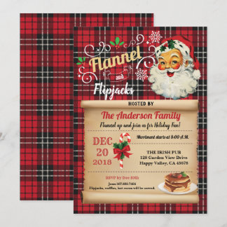 Invitación Flannel y flipteos pajama y pancake fiesta