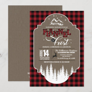 Invitación Flannel y Frost Country Navidades Fiesta