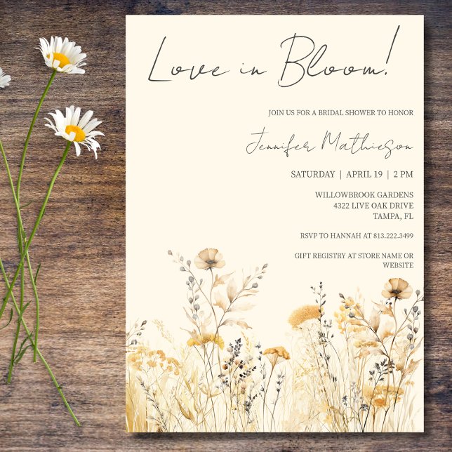 Invitación Flaoreciente amor: Flores silvestres para una desp (Subido por el creador)