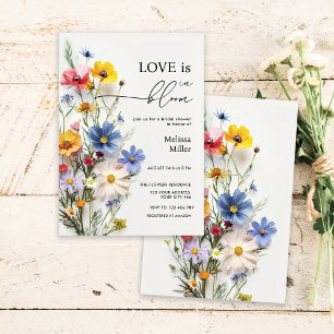 Invitación Flaores Silvestres El Amor Está en Flor Fiesta de 