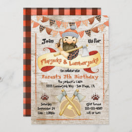 Invitación Flapjacks and Lumberjacks Birday Party invita