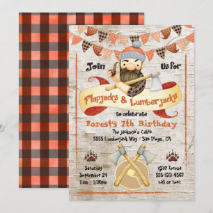 Invitación Flapjacks and Lumberjacks Birday Party invita