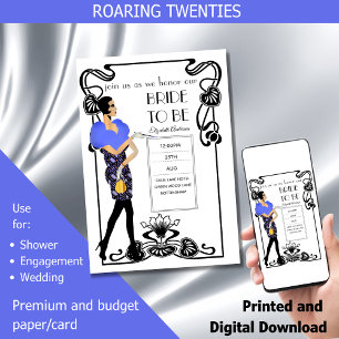 Invitación Flapper Art Deco Gatsby Bridal Shower