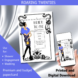 Invitación Flapper Art Deco Gatsby Bridal Shower