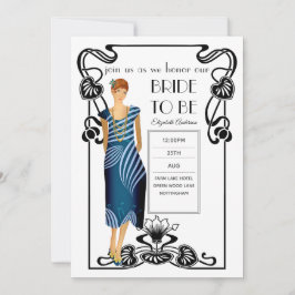 Invitación Flapper Art Deco Gatsby Bridal Shower