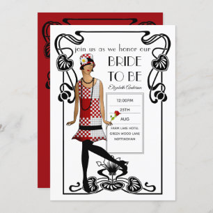 Invitación Flapper Art Deco Gatsby Bridal Shower