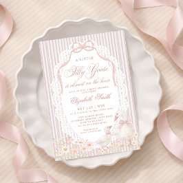 Invitación Flaquita de Flor de Ganso Fiesta de Bebé 