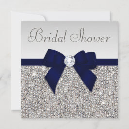 Invitación Flauta plateada secuela ducha de novia azul de vac
