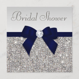 Invitación Flauta plateada secuela ducha de novia azul de vac