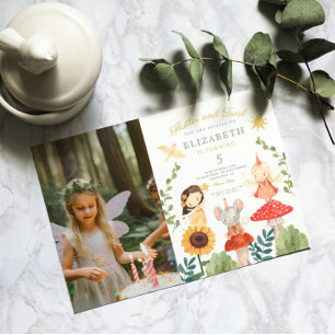 Invitación Flauta y torrente Foto Fairy Encantada Cumpleaños