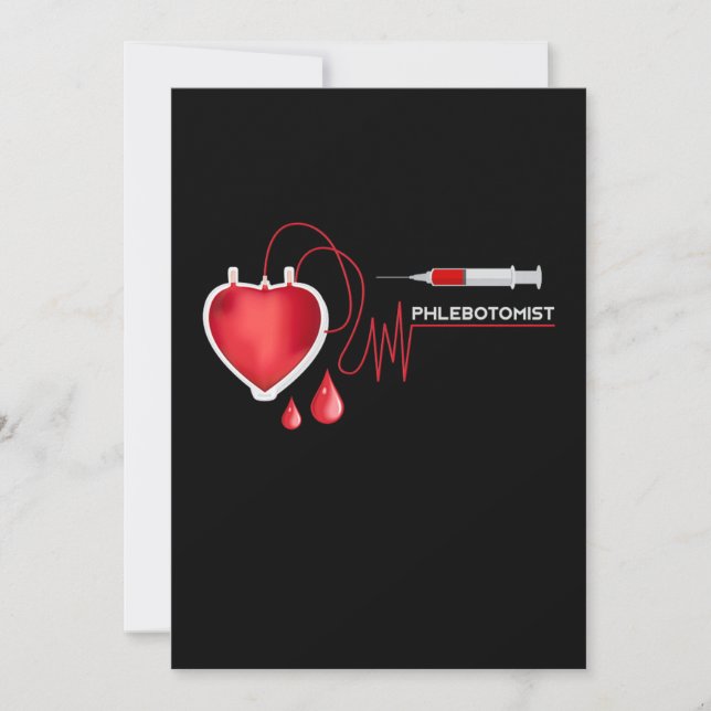Invitación Flebotomismo Heartbeat Syringe Phlebotomy Gi (Anverso)