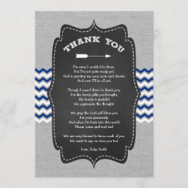 Invitación Flecha Rustica Baby Shower Gracias nota con poema