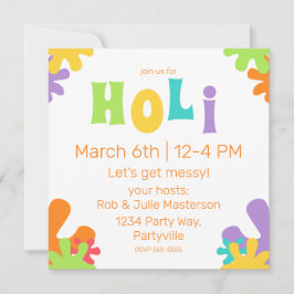 Invitación Flechas de pintura coloridas y felices festivas