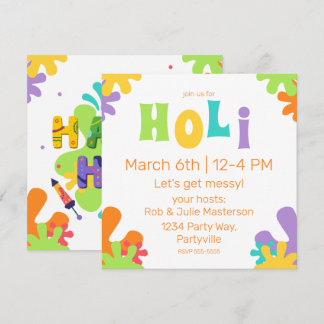 Invitación Flechas de pintura coloridas y felices festivas