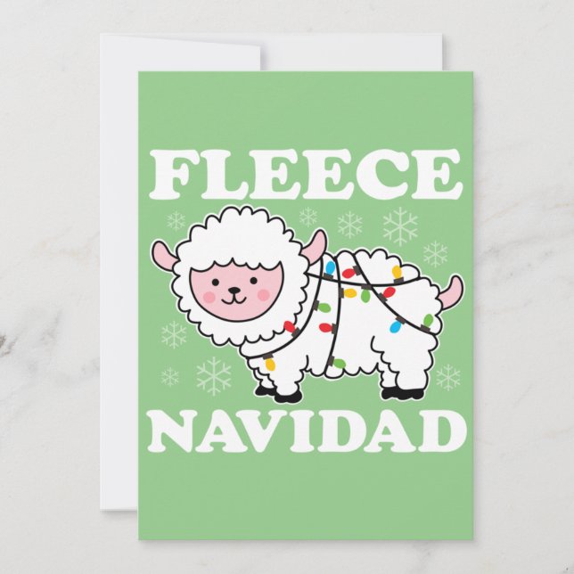 Invitación Fleece Navidad Feliz Navidad Kawaii Sheep (Anverso)