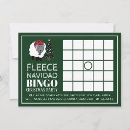 Invitación Fleece Navidad, Fiesta Navidad español Bingo